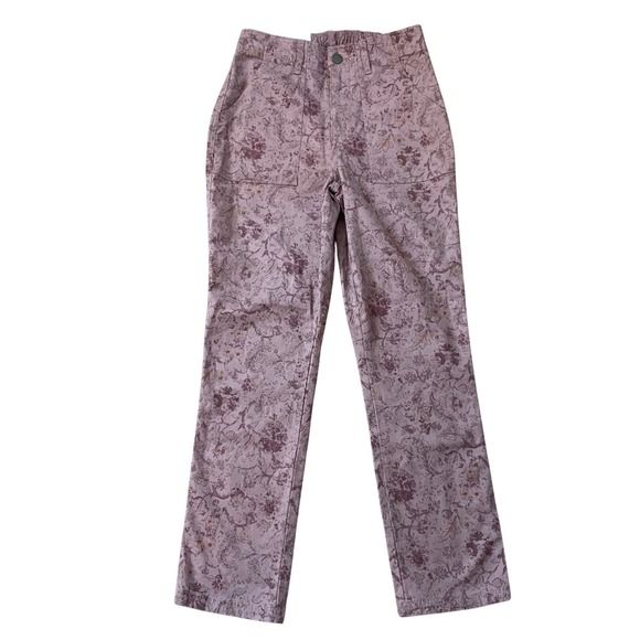 Knox Rose Womens Floral High Rise Straight Leg Stretch Pants Size Small NWT - Picture 1 of 13